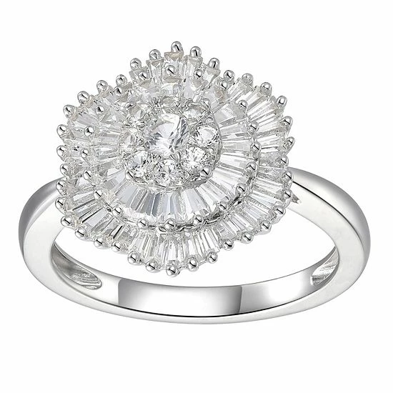 Deals โค๏ธ Unbranded Sterling Silver Cubic Zirconia Cluster Ring ๐