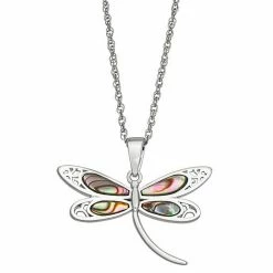Buy 🔥 Unbranded Sterling Silver Filigree Abalone Dragonfly Pendant Necklace 💯
