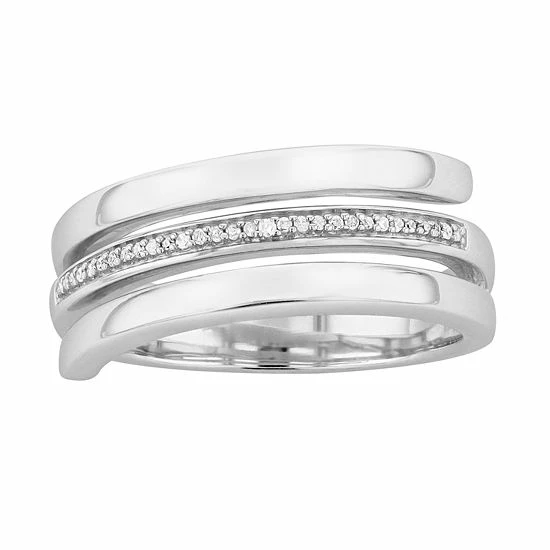 Hot Sale ๐ Unbranded Sterling Silver Diamond Accent Coil Ring ๐
