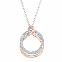 Coupon 🎁 Unbranded Sterling Silver Cubic Zirconia High Polish Twist Pendant Necklace 😉
