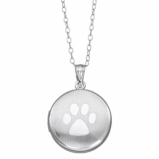 Outlet ๐งจ Unbranded Sterling Silver Paw Print Locket Necklace ๐