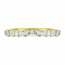 Wholesale 🥰 Unbranded 14k Gold Over Silver 1/10 Carat T.W. Diamond Ring 🌟