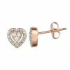 Top 10 ⭐ Unbranded 14k Rose Gold 1/10 Carat T.W. Diamond Heart Stud Earrings ❤️