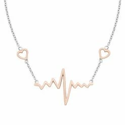 Cheapest 🛒 Unbranded Two Tone Sterling Silver Heartbeat Necklace 🎉