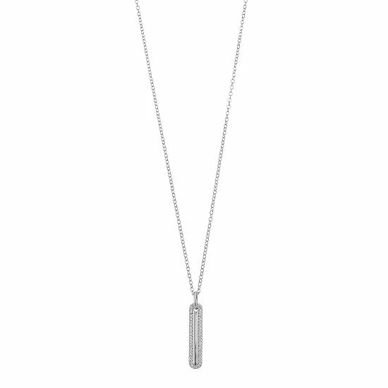 Brand new 🥰 Unbranded Sterling Silver Cubic Zirconia Long Pendant Necklace 👍