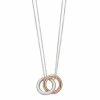 Deals 👍 Unbranded Sterling Silver Interlocking Circles With Double Chain Necklace Two Tone ❤️