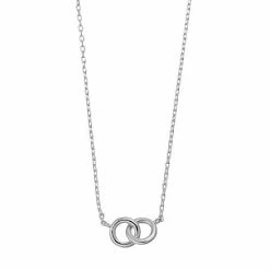 Cheapest 👍 Unbranded 14k Gold Over Silver Interlocking Rings Necklace Gold Tone ✨