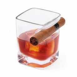 Cheapest 🎉 Unbranded Whiskey Glass With Cigar Holder 🔔