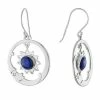 Hot Sale 👏 Unbranded Sterling Silver Lapis Circle Sun & Moon Drop Earrings 😍