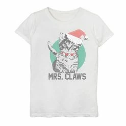Outlet 🌟 Unbranded 👧 Girls 7-16 "Mrs. Claws" Holiday Graphic Tee 😀