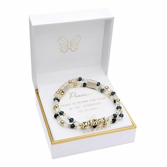Wholesale โค๏ธ Unbranded Crystal & 18k Gold Plated Bead "Peace" Stretch Bracelet Duo Set ๐คฉ - Image 2