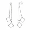 Promo 🔥 Unbranded Sterling Silver Double Quatrefoil Drop Earrings 🎉