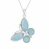 Best Pirce 🎉 Unbranded Sterling Silver Larimar Butterfly Pendant Necklace ⌛