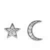 Cheap 🛒 Unbranded Sterling Silver 1/10 Carat T.W. Diamond Star & Moon Stud Earrings 🎉