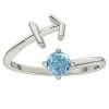 Discount 😀 Unbranded Sterling Silver Blue Topaz Sagittarius Open Ring ✨
