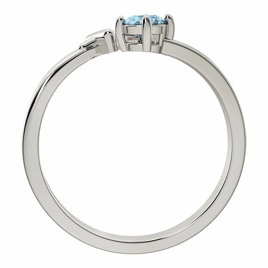Discount 😀 Unbranded Sterling Silver Blue Topaz Sagittarius Open Ring ✨ - Image 2