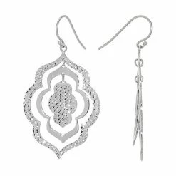 Best Pirce 🎁 Unbranded Sterling Silver Diamond Cut Mobile Drop Earrings 🛒