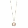 Brand new 💯 Unbranded 14k Rose Gold Over Silver Simulated Morganite Cushion Pendant Necklace 😀