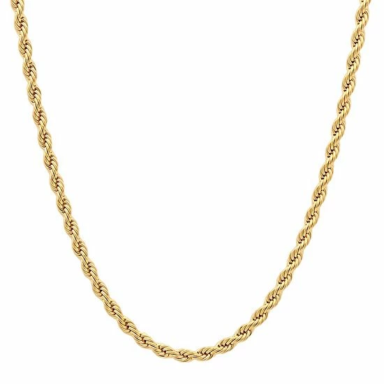 Outlet ๐ Unbranded Men's Ion-Plated Stainless Steel Rope Link Chain Necklace - 24 In. โค๏ธ