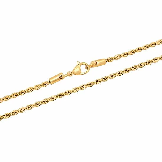 Outlet ๐ Unbranded Men's Ion-Plated Stainless Steel Rope Link Chain Necklace - 24 In. โค๏ธ - Image 2