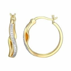 Flash Sale 🧨 Unbranded Diamond Accent Twist Hoop Earrings Sterling 🛒