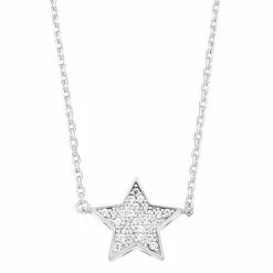 Cheapest 💯 Unbranded Sterling Silver Lab-Created White Sapphire Star Necklace 👍