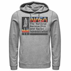 Brand new 🔔 Unbranded Men's NASA National Aeronautics Striped Logo Graphic Hoodie 🤩