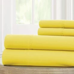 Best Pirce 👏 Unbranded 1800 Series Solid Microfiber Sheet Set Navy 🥰