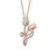 Best Pirce ❤️ Unbranded 1/6 Carat T.W. Diamond Double Rose Pendant Necklace 🎉