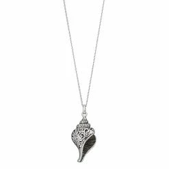 Outlet 😉 Unbranded Sterling Silver Filigree Seashell Pendant Necklace 🔔