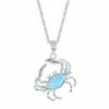 Discount 🤩 Unbranded Sterling Silver Larimar Crab Necklace 🛒