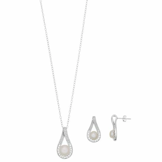 Coupon 🎁 Unbranded Sterling Silver Pearl Teardrop Earring & Pendant Necklace Set 🌟