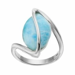 Wholesale 😉 Unbranded Sterling Silver Larimar Marquise Twist Ring 👍