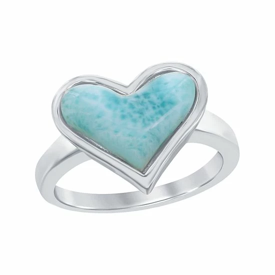 Cheap 😀 Unbranded Sterling Silver Larimar Heart Ring 🎁