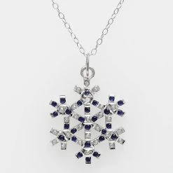 Outlet 🤩 Unbranded Platinum Over Silver Sapphire And Diamond Accent Pendant 🔔