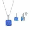 Hot Sale 🌟 Unbranded Sterling Silver Lab-Created Blue Opal Necklace & Earring Set 😍