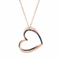 Best reviews of ❤️ Unbranded 14k Rose Gold Over Silver Cubic Zirconia Heart Pendant Necklace 🎁