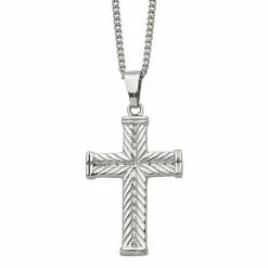 Best reviews of 🔔 Unbranded Men's Stainless Steel Textured Cross Pendant Necklace 👍