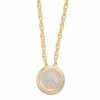 Brand new 😀 Unbranded Pure Gem Collection 10k Gold Lab-Created White Opal Bezel Pendant Necklace 🎁
