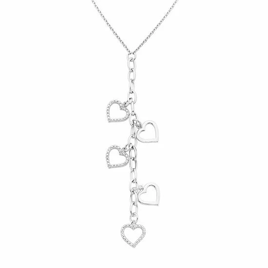 Buy 💯 Unbranded Sterling Silver Diamond Heart Charm Dangle Necklace ⭐