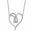 Wholesale ✨ Unbranded Sterling Silver Diamond Accent Open Heart Necklace ✔️