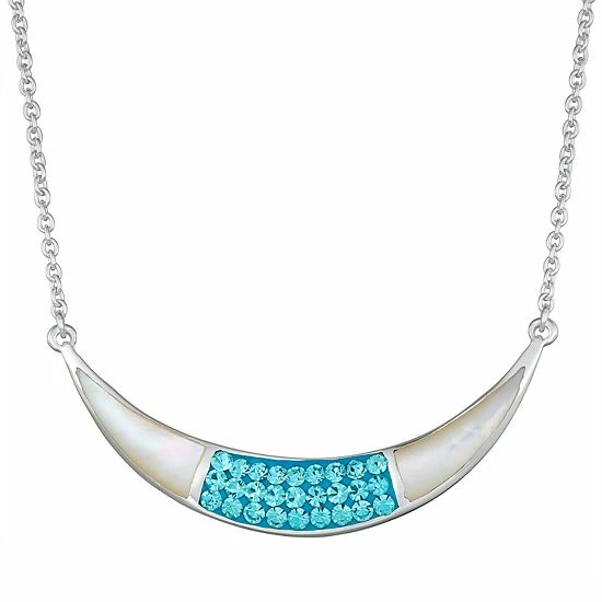 Wholesale 😀 Unbranded Sterling Silver 👩 Mother-of-Pearl & Crystal Necklace 👏