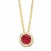 New 🔥 Unbranded Pure Gem Collection 10k Gold Lab-Created Ruby Bezel Pendant Necklace 🔥