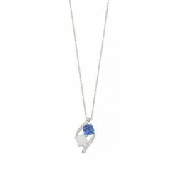 Best deal ⌛ Unbranded Sterling Silver Lab-Created Opal & Sapphire Pendant Necklace ✨