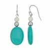 Coupon 😉 Unbranded Sterling Silver Simulated Turquoise & Freshwater Cultured Pearl Drop Earrings 😀