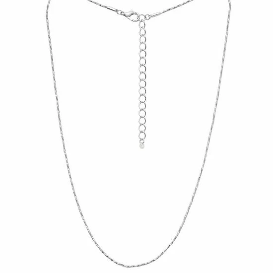 Outlet 😀 Unbranded Silver Tone 18" Diamond Cut Snake Chain Necklace 🛒 - Image 2