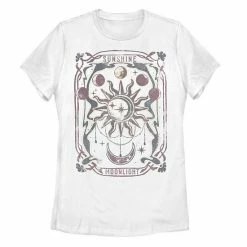 Flash Sale 🤩 Unbranded Juniors' Moon Frame Galactic Playing Card Graphic Tee White ✨
