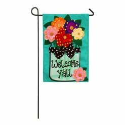 Cheapest 🛒 Unbranded Welcome Y'All Flowers Burlap Garden Flag ⭐