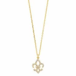 Top 10 🎁 Unbranded Sterling Silver Cubic Zirconia Fleur De Lis Pendant Necklace 🧨