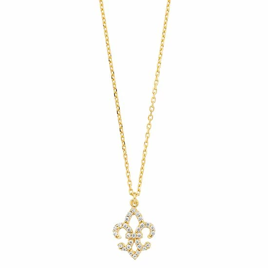 Top 10 ๐ Unbranded Sterling Silver Cubic Zirconia Fleur De Lis Pendant Necklace ๐งจ